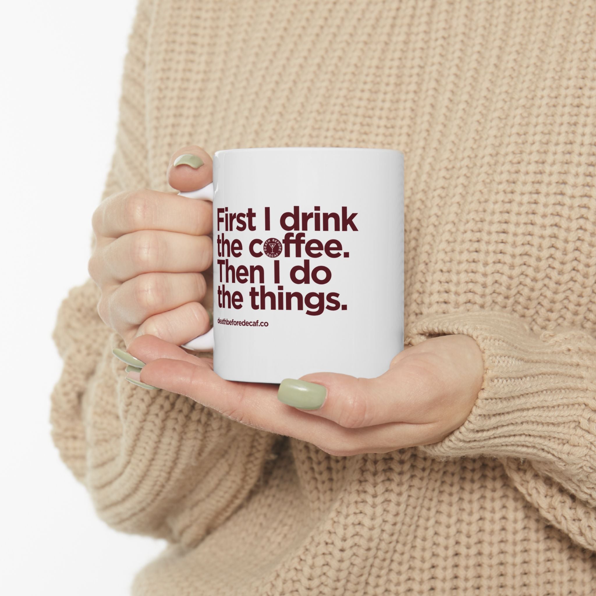Coffee Mug - "Drink Coffee. Do Things." Minimalist Motivational Ceramic Mug (11oz, 15oz)